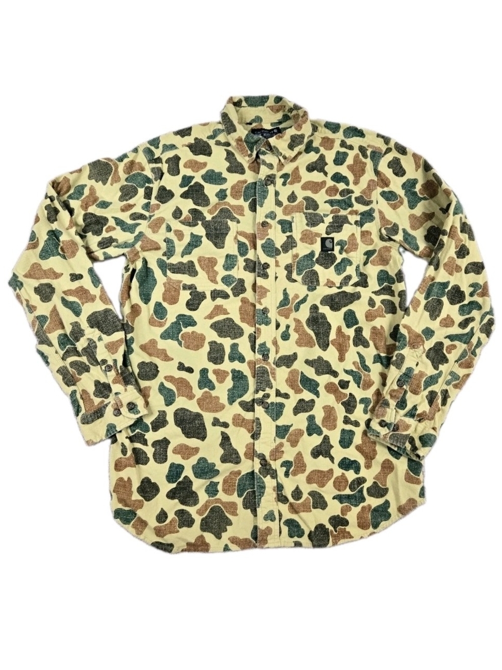 Carhartt Button Down Shirt Mens Large Tall Camo Chamois Rugged Flex Work Hunting